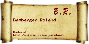 Bamberger Roland névjegykártya